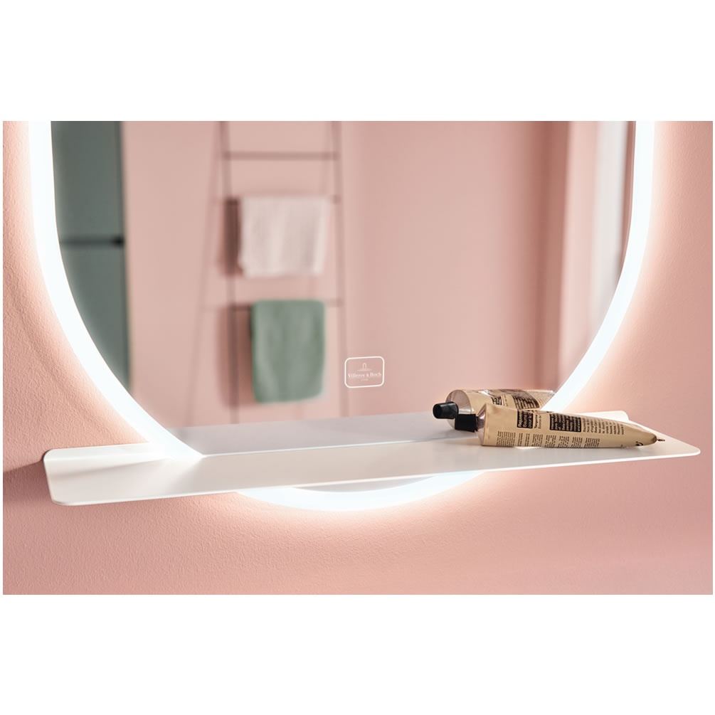 Lifestyle image of Villeroy & Boch More to See Lite+ 500mm White Mirror Shelf